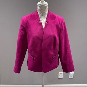 Melanie Lyne Magenta Wool Blend Jacket Sz 12